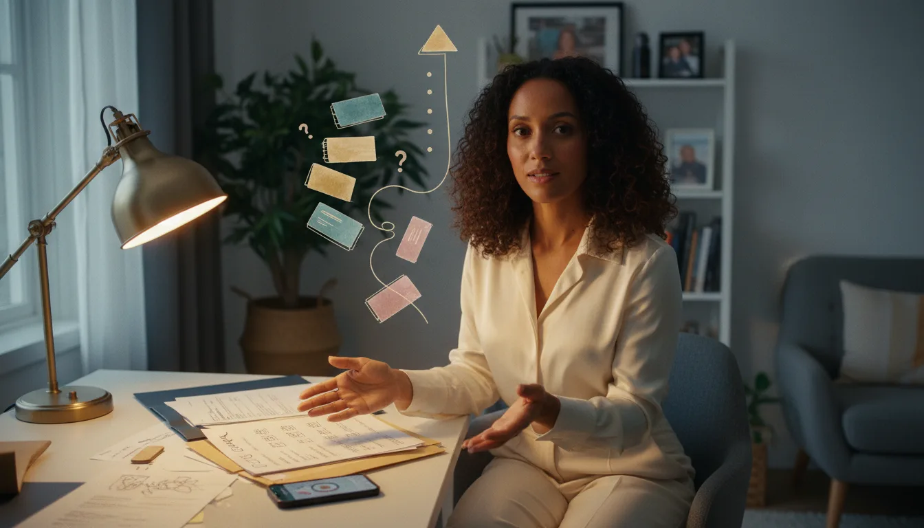 ADHD appointment prep: checklist and records on a desk.