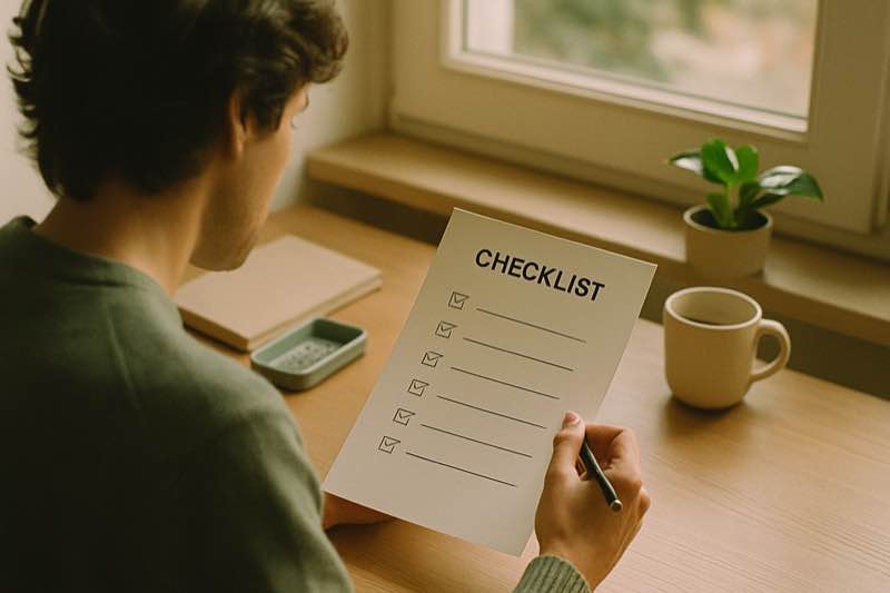 Checklist Planning Close-up of checklist and pen for daily task organization