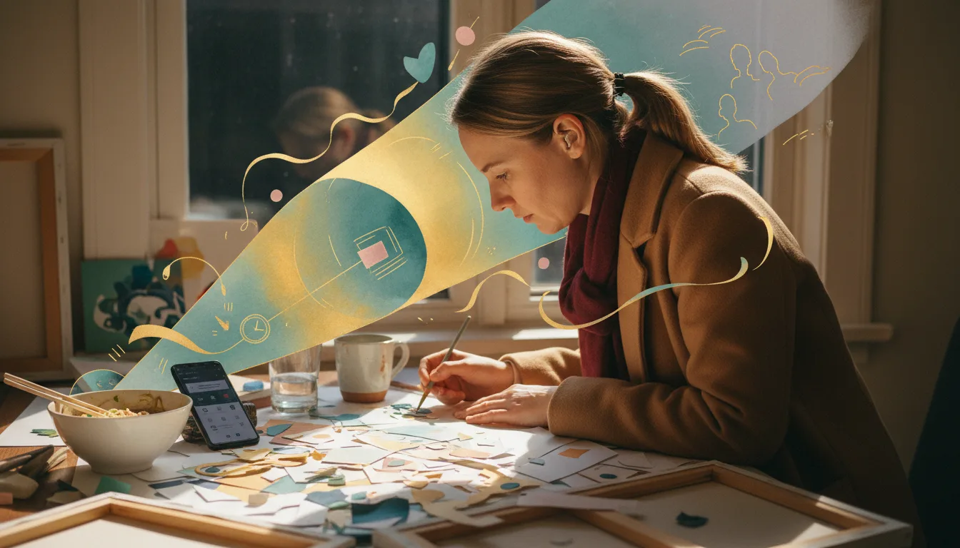 ADHD hyperfocus: absorbed in a project, missed meal and phone.