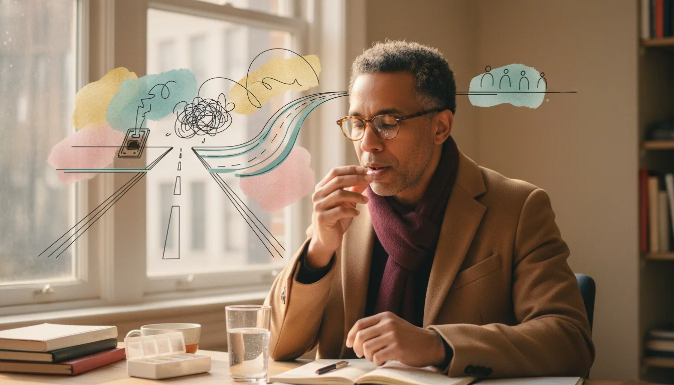 Why stimulants calm ADHD: organized morning medication routine.